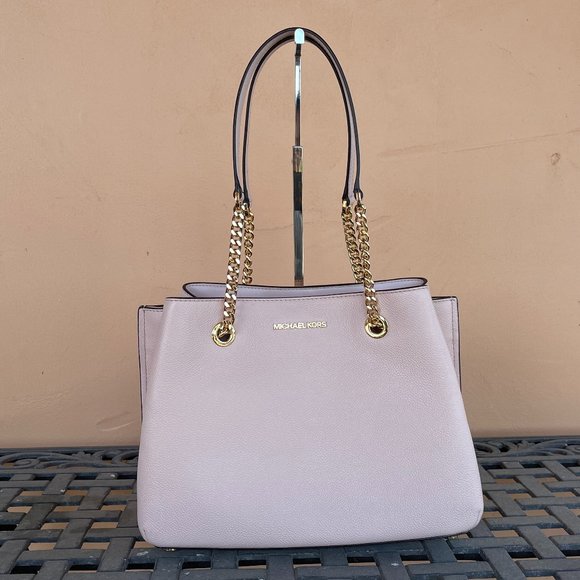 Michael Kors Tote Bag Pink + Wristlet Set Vanilla - Picture 2 of 14